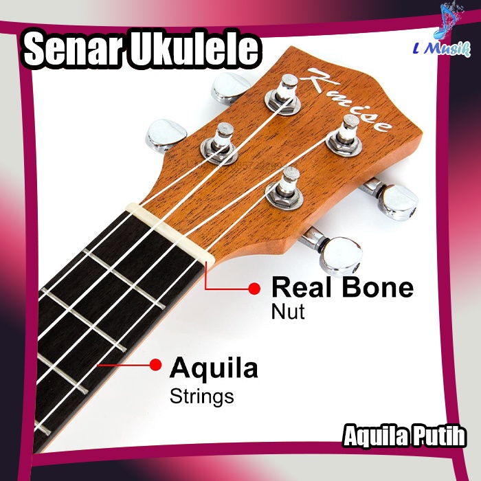 SENAR GITAR UKULELE AQUILA PUTIH DAN WARNA RAINBOW