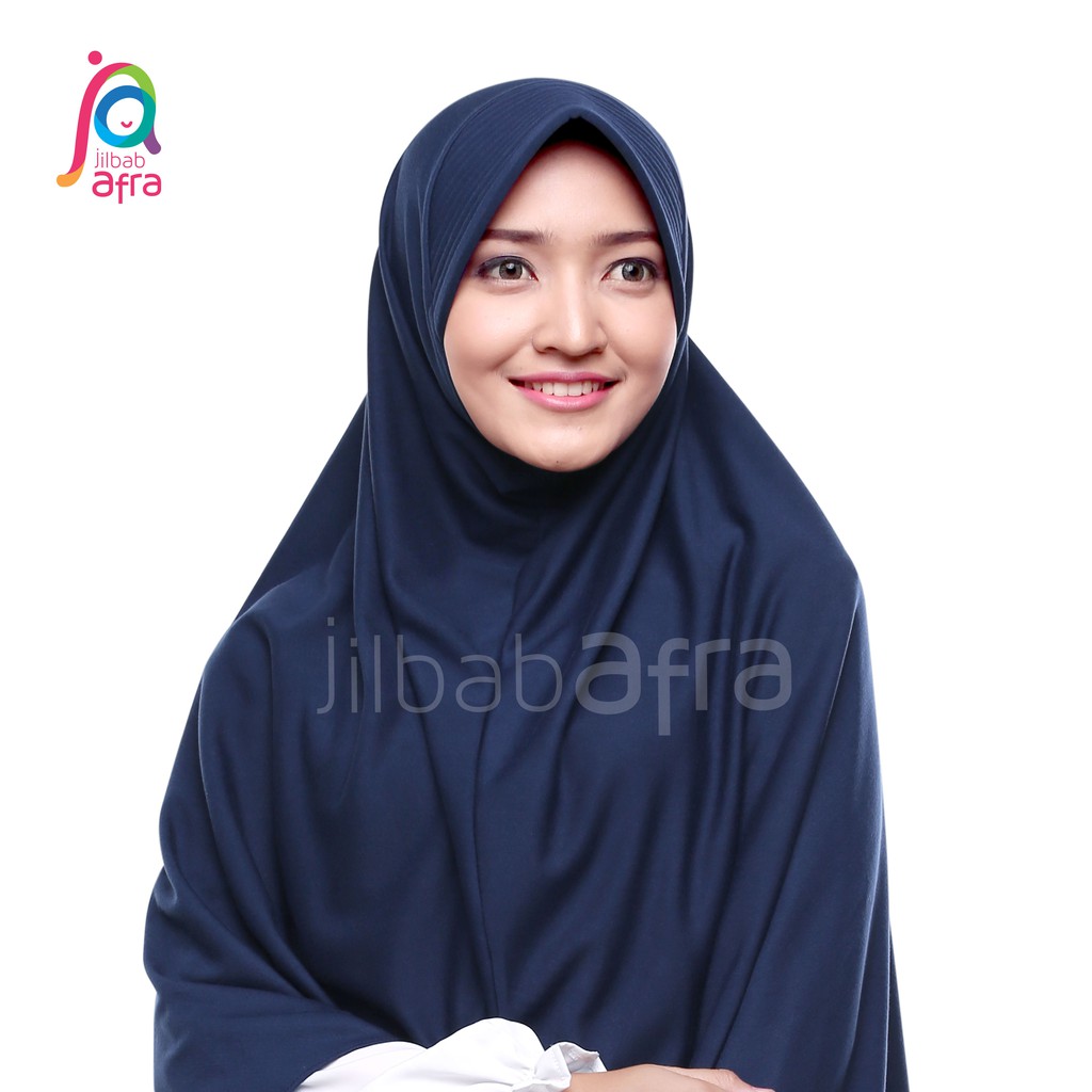 Jilbab Instan Kaos BERIA Biru Dongker, Bergo Kaos Biru Dongker Murah