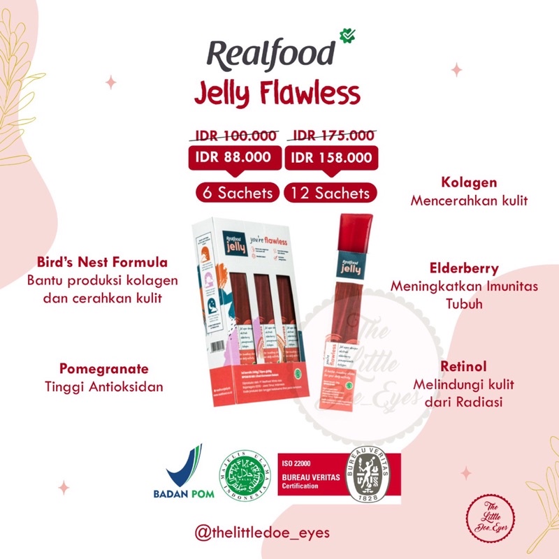 Realfood Cleanse Jelly Flawless / Pure / Lychee Glutation / Appletox / Passion Powder