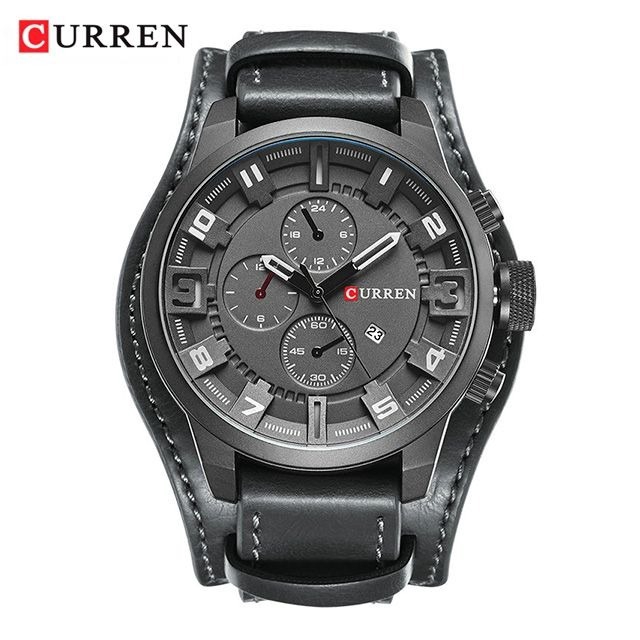 CURREN 8225 Jam Tangan Pria Analog Tali Kulit WK-SBY