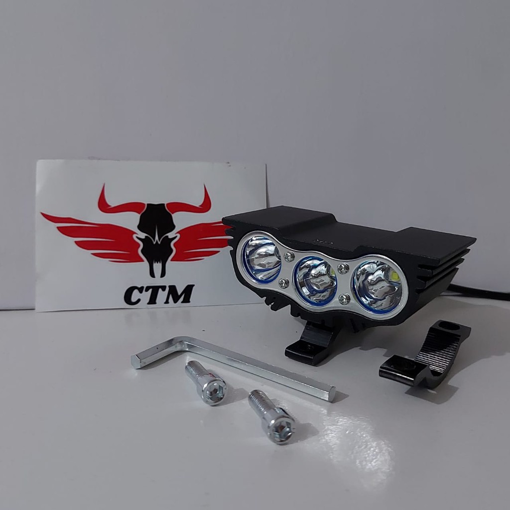 Lampu Tembak LED Motor / Lampu Tembak Sorot Owl LED 3 Mata Universal