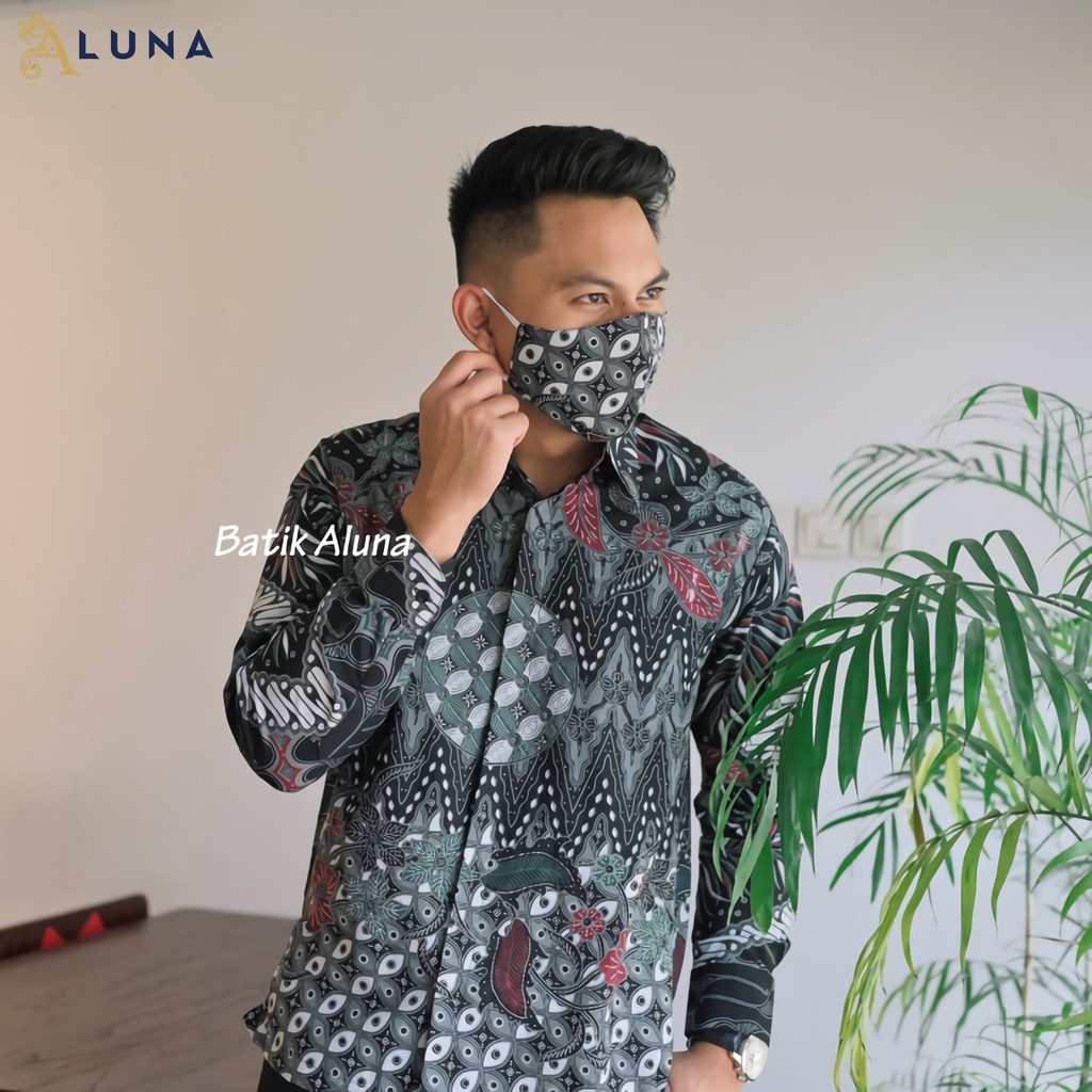 BATIK PREMIUM ALUNA LENGAN PANJANG REGULAR EXCLUSIVE KEMEJA BATIK PRIA PREMIUM SOLO MODERN PCW 103