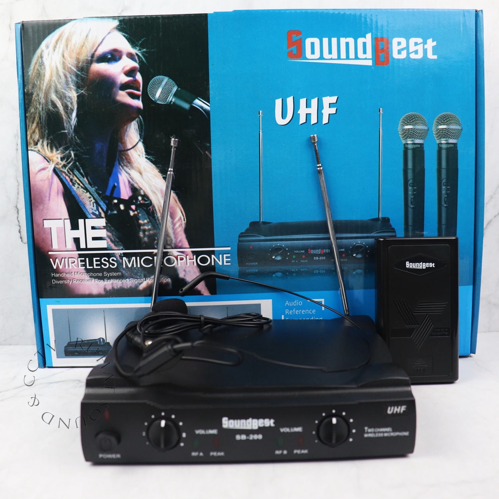 Mic Wireless Soundbest SB 200 Original - 2 Jepit 2 Headset