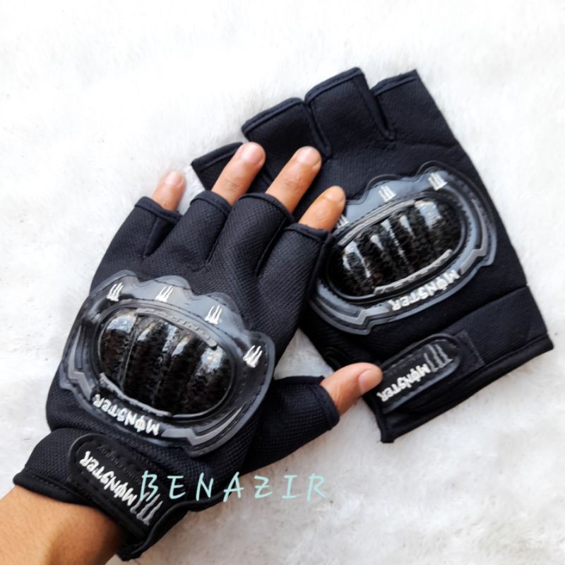 Sarung Tangan Motor Half Finger Monster Murah Sarung Tangan Batok Setengah Jari Pria