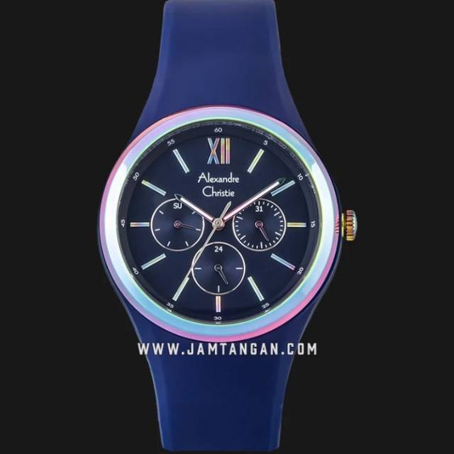 Alexandre Christie AC 2773 BF RIEBU Ladies Blue Dial Blue Rubber Strap