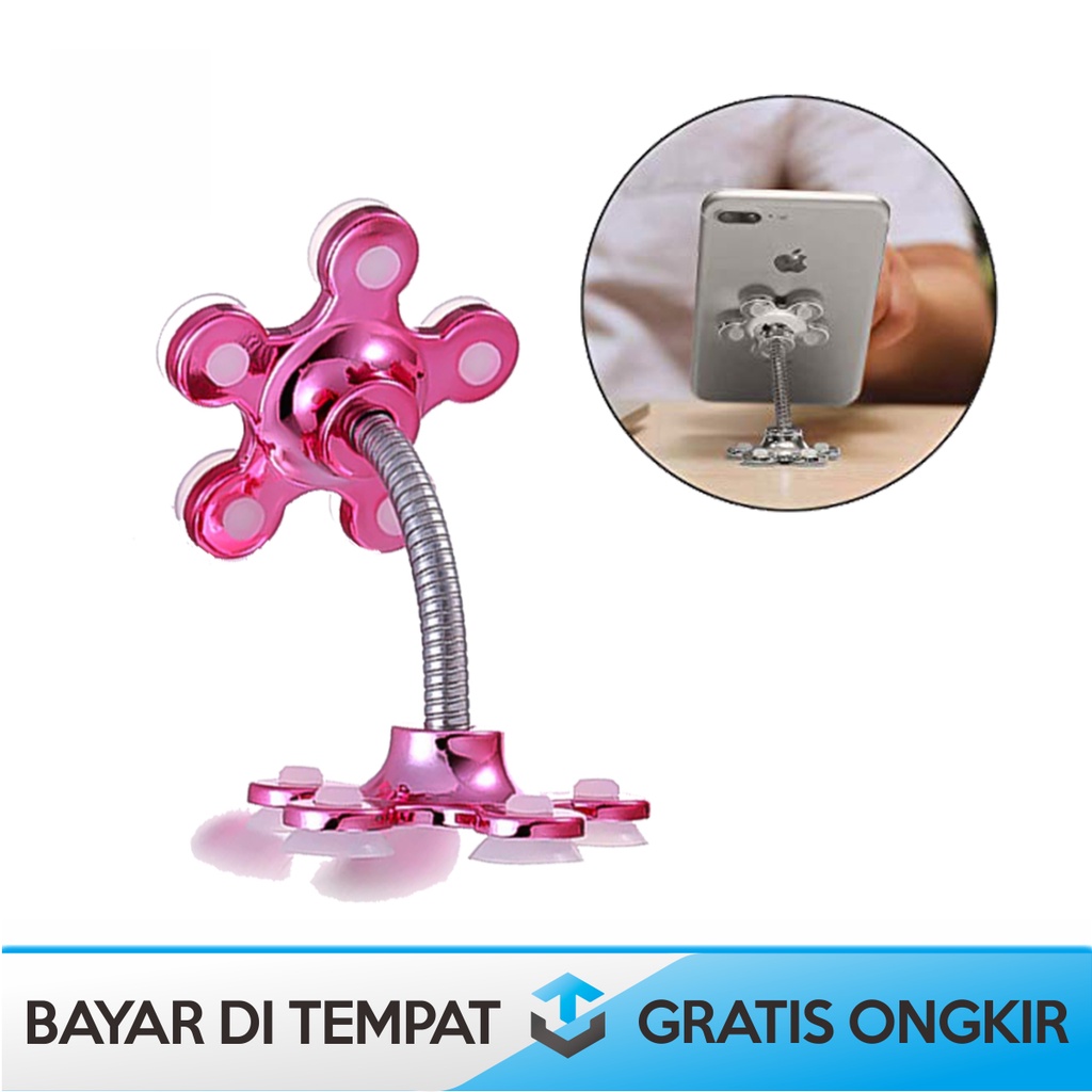 FLOWER STANDING HOLDER HANDPHONE FLEKSIBEL UNIVERSAL GEKKO VIP MURAH