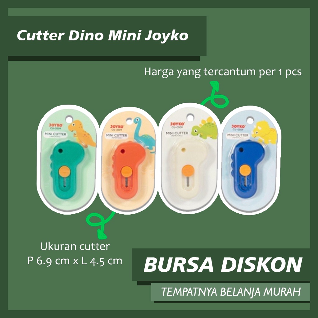 

Cutter Dino Mini Joyko CU-0509 Pemotong Kertas Cuter Kecil Bentuk Dino