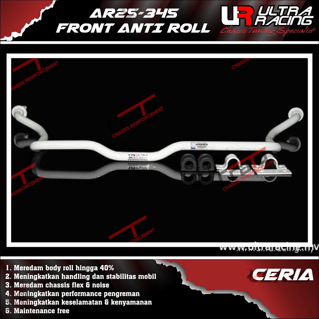 Aksesoris Stabiliser ULTRA RACING Safety Bar - Swaybar - Front Anti Roll 25MM - Daihatsu Ceria - AR2