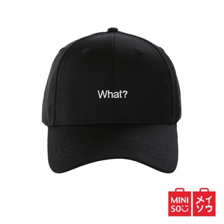 Miniso  Official Topi  Basic Embroidery WHAT Baseball Cap   Miniso  Official Topi  Basic Embroidery WHAT Baseball Cap