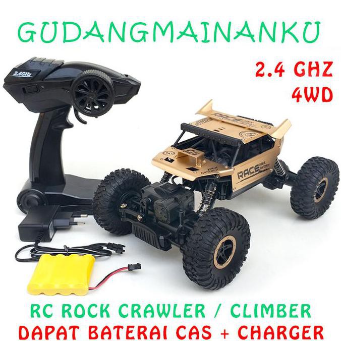 RC Remote Control Mobil 4WD ROCK CRAWLER CLIMBER OFFROAD 2.4Ghz - Emas