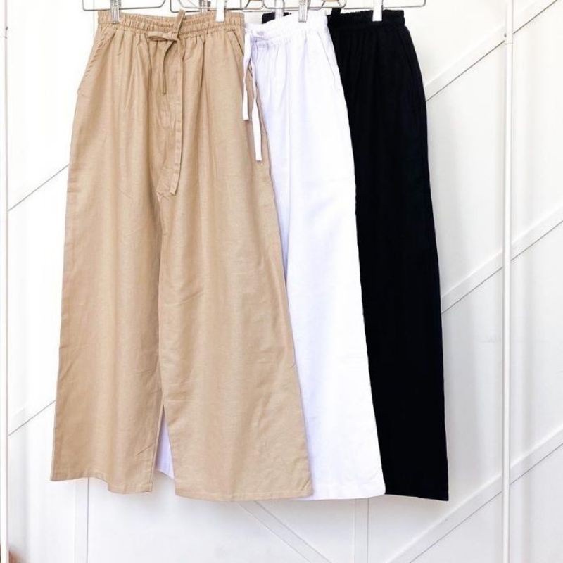 WIDI PANT KULOT LINEN PREMIUM - KULOT WANITA BAWAHAN HIGHWAIST