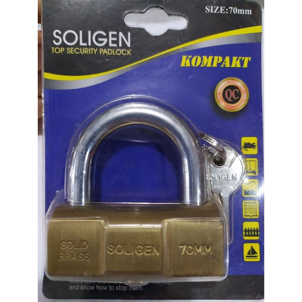 Gembok Kuningan 70 mm Soligen bulat