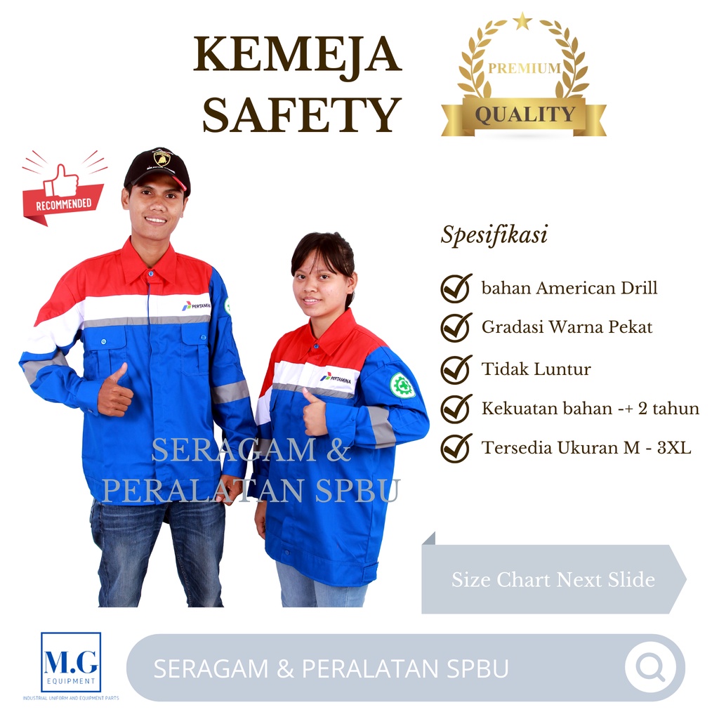 NEW - Baju Kemeja Pertamina Lengan Panjang / Kemeja Safety SPBU