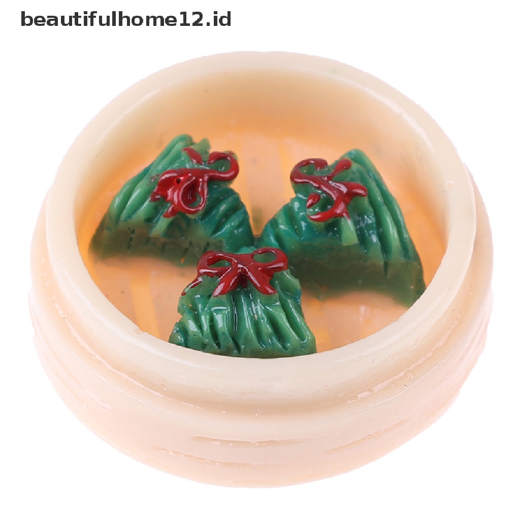 【beautifulhome12.id】 5Pcs/set 1:12 Dollhouse Miniatures Chinese Dim Sum Food Kitchen Accessories .