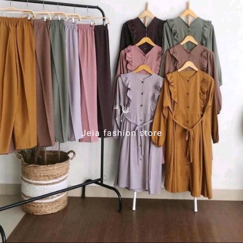 SETELAN LONG TUNIK VANYA JUMBO XXL || CRINKEL PREMIUM DAILY ONE SET LONG TUNIK STANDAR || SETELAN CE