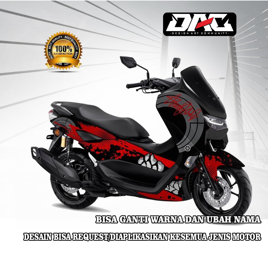 Sticker decal full body Yamaha Nmax Merah Hitam