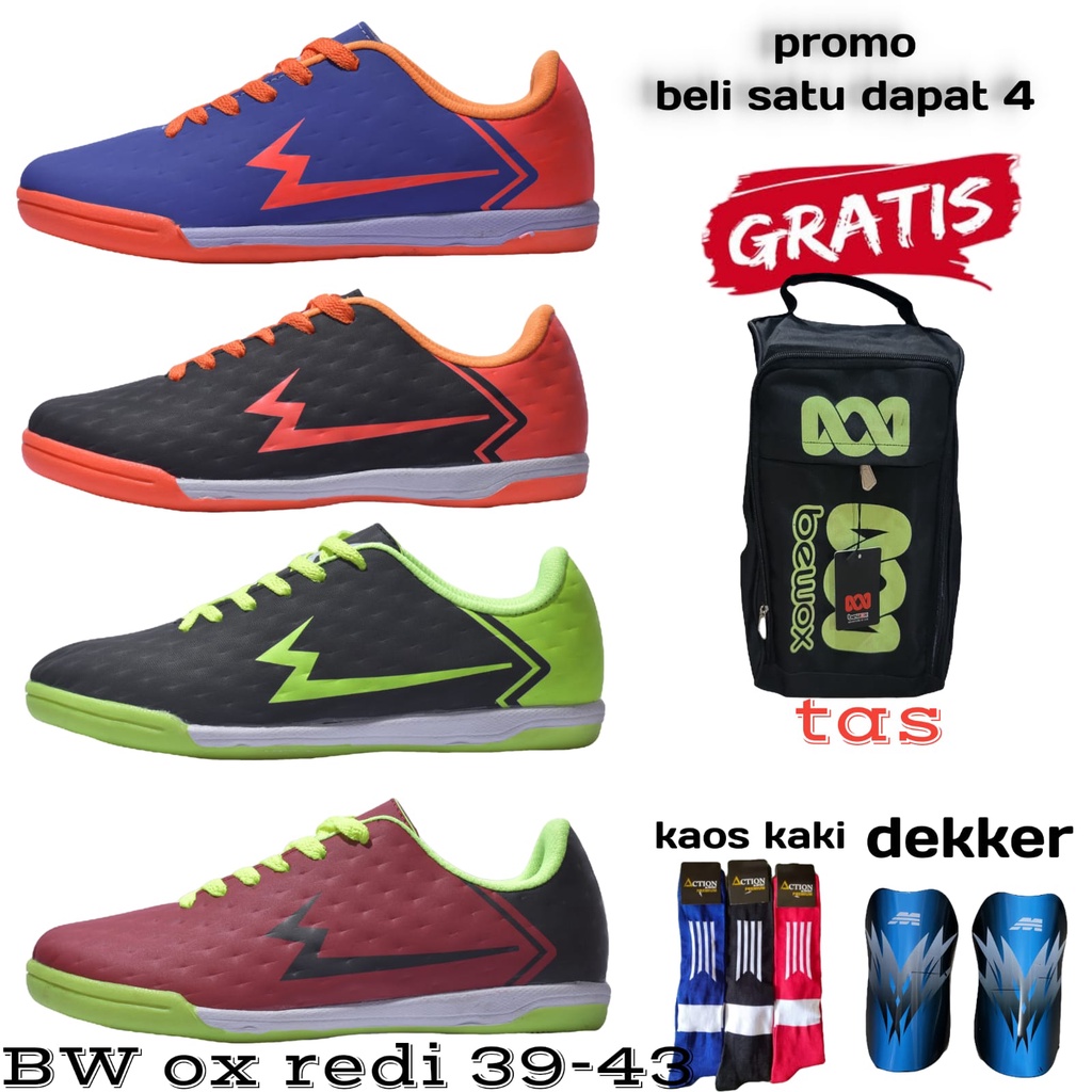 PROMO!! PAKET HEMAT SEPATU FUTSAL BW OX  ORIGINAL BELI 1DAPAT 4 BISA COD