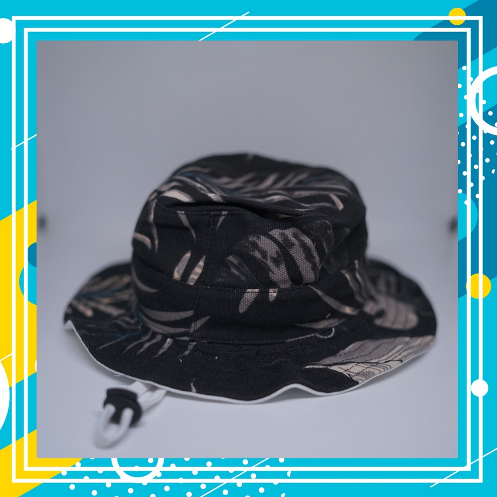 Topi Anak dan Balita / Rimba / Bucket / Motif Dedaunan / Berbagai Variasi / Dengan Tali / Kanvas-9