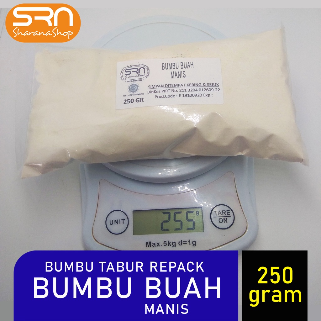 

BUMBU TABUR 250 GRAM REPACK RASA BUMBU BUAH MANIS HALAL, DIJAMIN ENAK DIMAKAN, COCOK UNTUK POP CORN, ANEKA KRIPIK, ANEKA SNACK, JAMBU KRISTAL, TABURAN CAKE DLL.