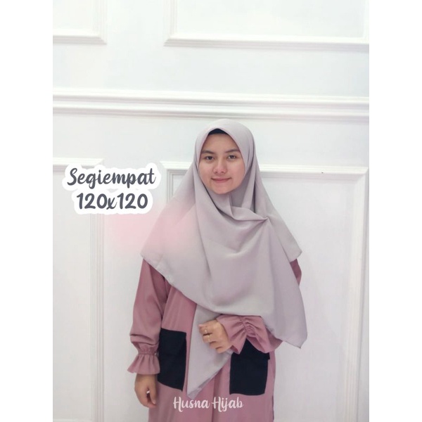 [HUSNA COLLECTION] Khimar Segi Empat Polos Wolfis 120cm /Jilbab Segi Empat / Kerudung Segiempat