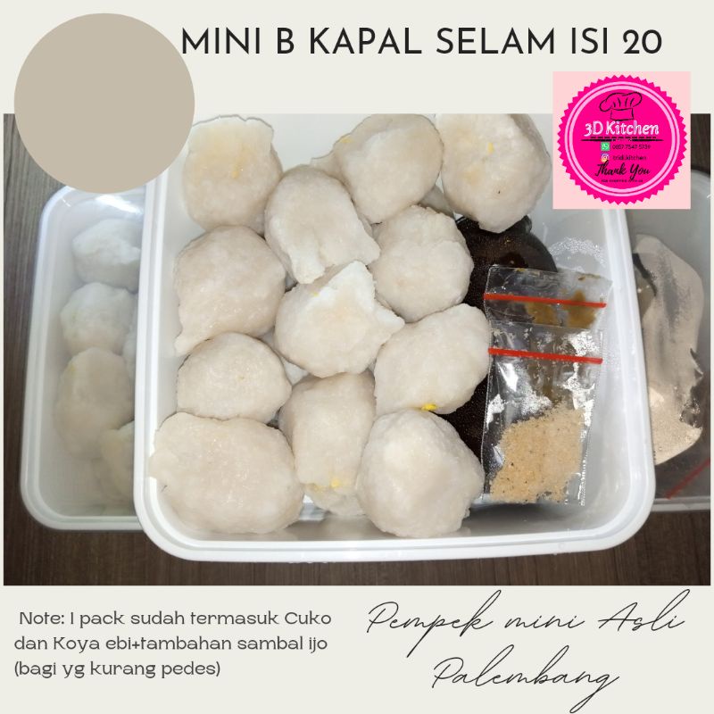 

Paket B Pempek Mini 3D Kapal selam isi 20