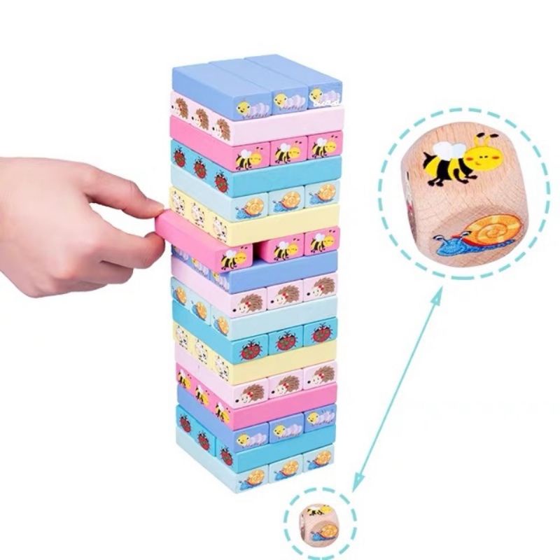 Jenga game - animal wooden stacking games