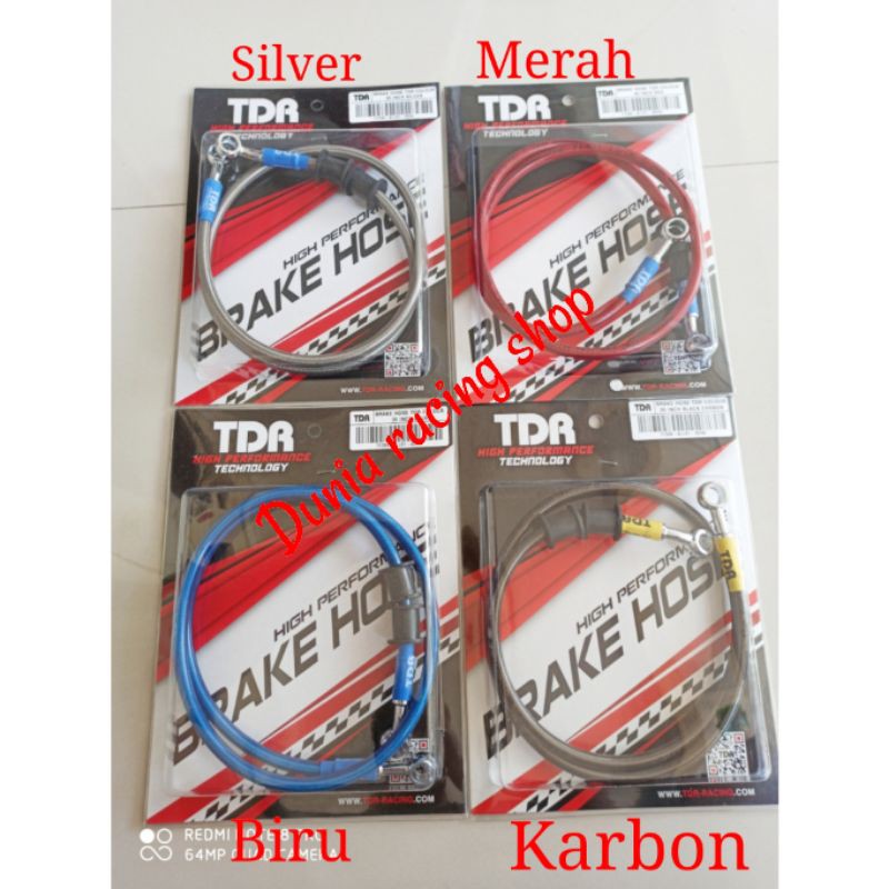 Selang rem TDR Karbon Carbon serat Silver Merah Biru depan dan belakang