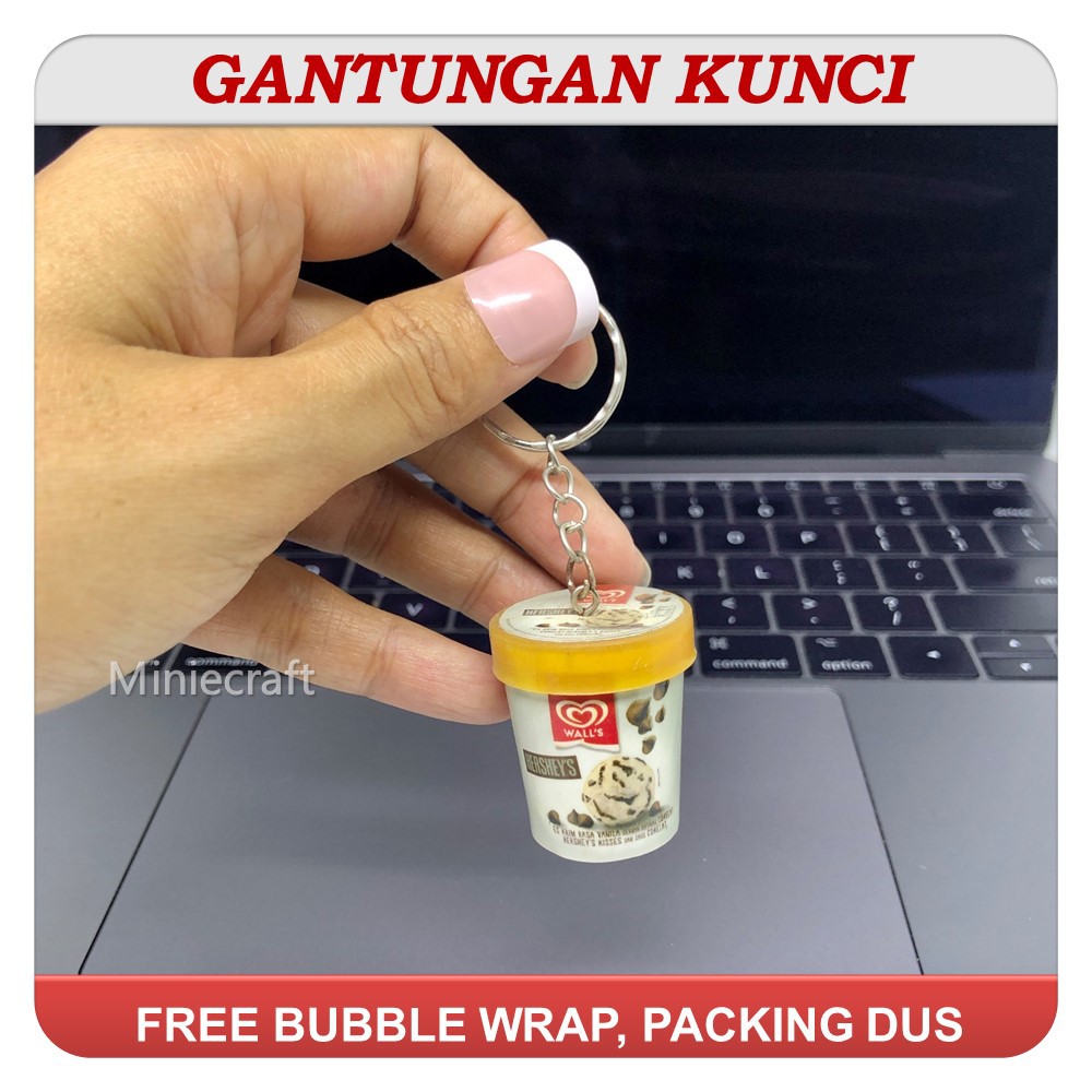 GANCI - GANTUNGAN KUNCI MINIATUR CUP ICE CREAM WALLS