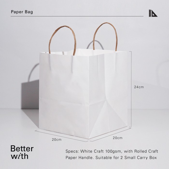 

✨ BISA COD ✨ paper bag polos uk. 20X20X24 cm (isi 10 pcs)