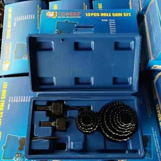 Hole Saw Set 13 Pcs Tool Kit - Mata Bor Pelubang Kayu Pipa Hidroponik