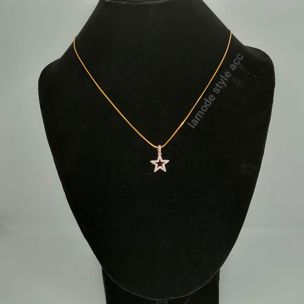 Kalung Titanium Wanita Liontin  Motif Ring Bintang
