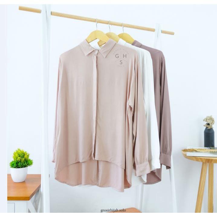 (MGA) KEMEJA BIWAN OVERSIZE BLOUSE BUSUI DAILY RAYON UNIQLO