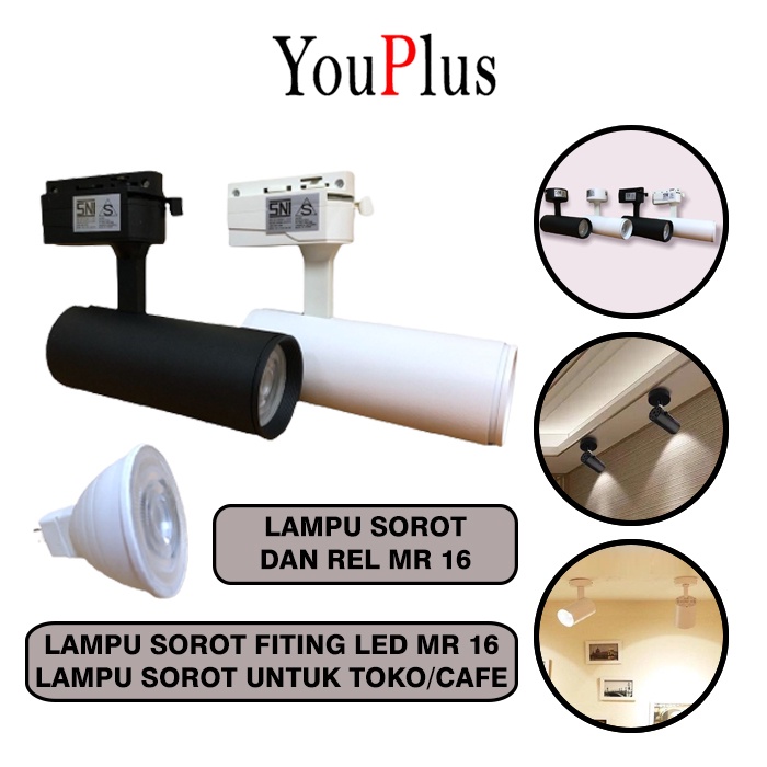 YOUPLUS LAMPU SOROT PLAFON & REL MR 16 / Lampu Sorot Dekorasi - LAMPU SOROT / FITING SOROT MR16