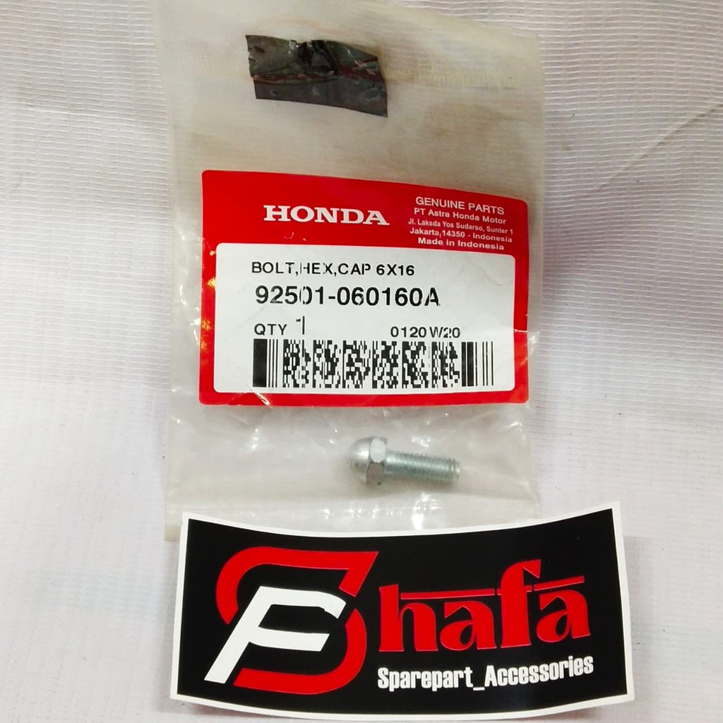 BAUT MODEL MUR 6X16 BOLT HEX CAP PIJAKAN FOOT STEP CB 150R CBR 150 R ORI HONDA 92501060160A