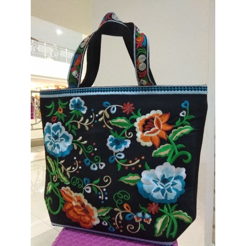 Tas Bordir Besar Cantik Motif Sulaman Suji Caia Koto Gadang Bukittinggi