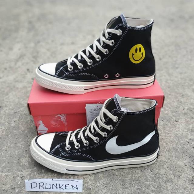 SEPATU CONVERSE 70S 1970S SEVENTIES HIGH X NIKE SMILE EMOTICON SWOOSH BY CHINA MARKET - FRESH BNIB
