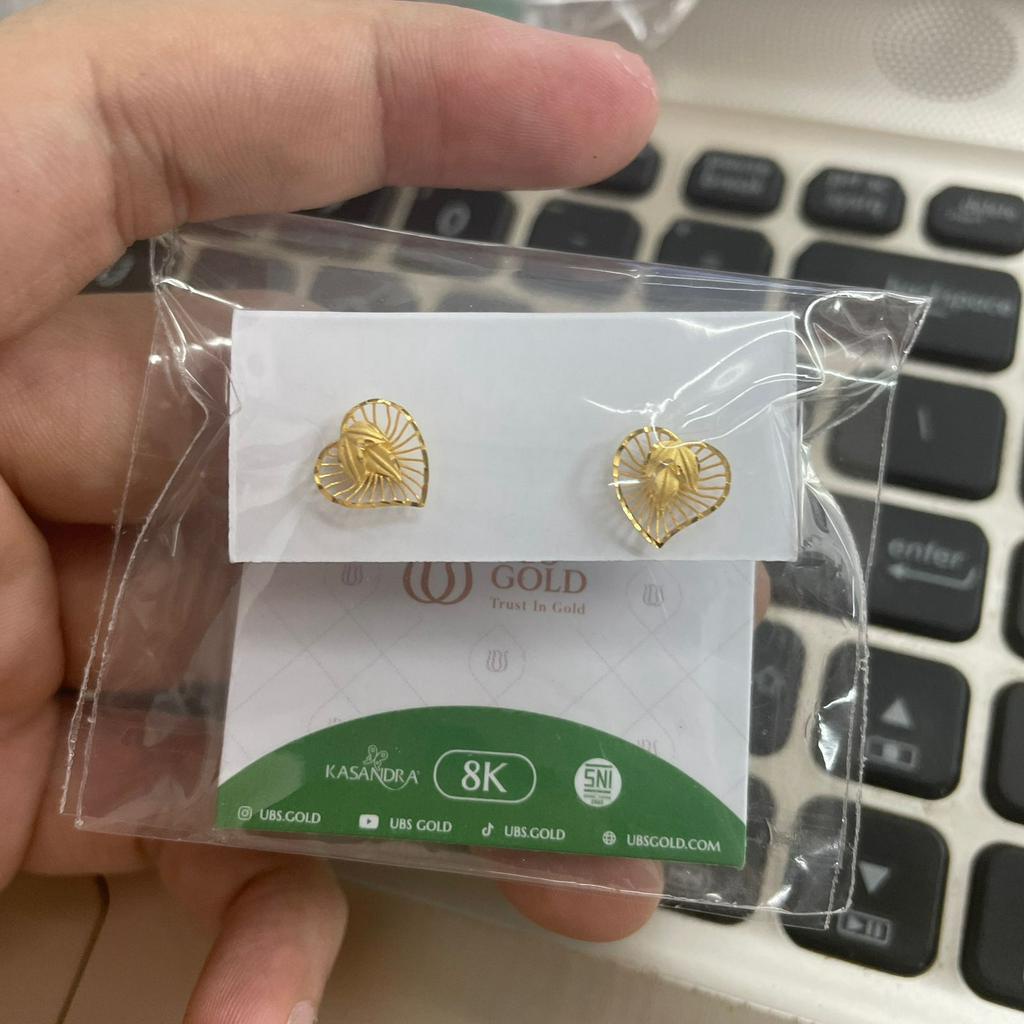 Anting tusuk model dubai krawang ringan kadar 375 fashion wanita