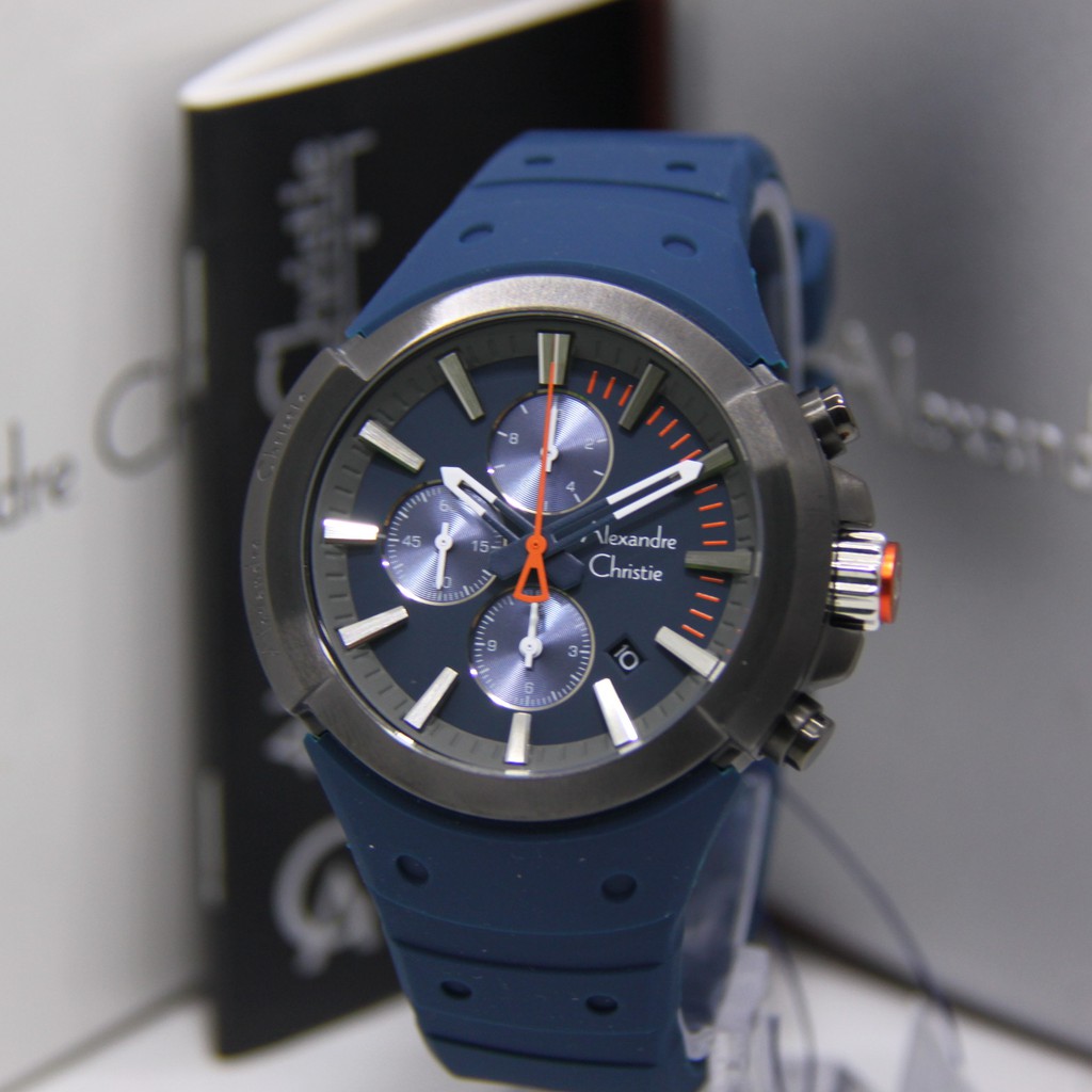 ALEXANDRE CHRISTIE 6566 BLUE PRIA ORIGINAL AC6566 AC 6566 JAM TANGAN COWOK ARLOJI COWOK