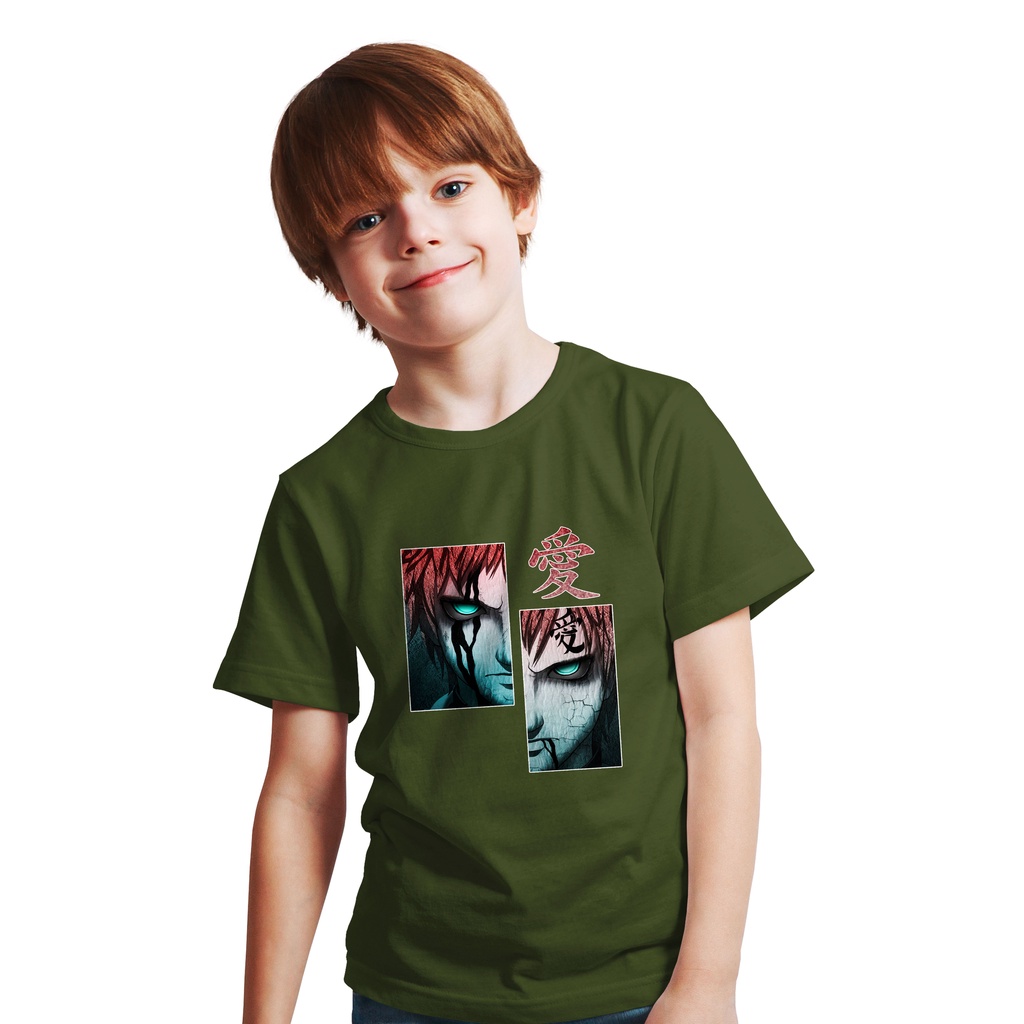 BAJU T-SHIRT KIDS ANIME NARUTO HOKAGE GAARA