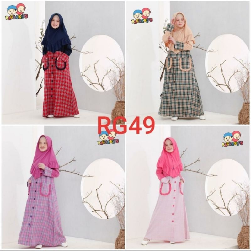 Gamis Anak Perempuan Motif Kotak RanggaKids