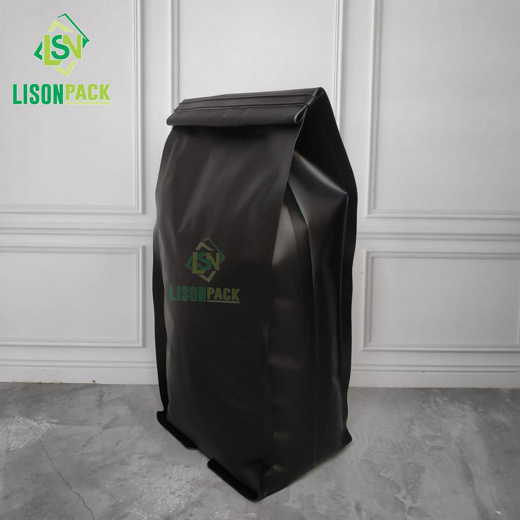 Kemasan Gusset Hitam Quad Seal 1kg | Kemasan Coffee Alumunium Foil | Gusset Biji Kopi