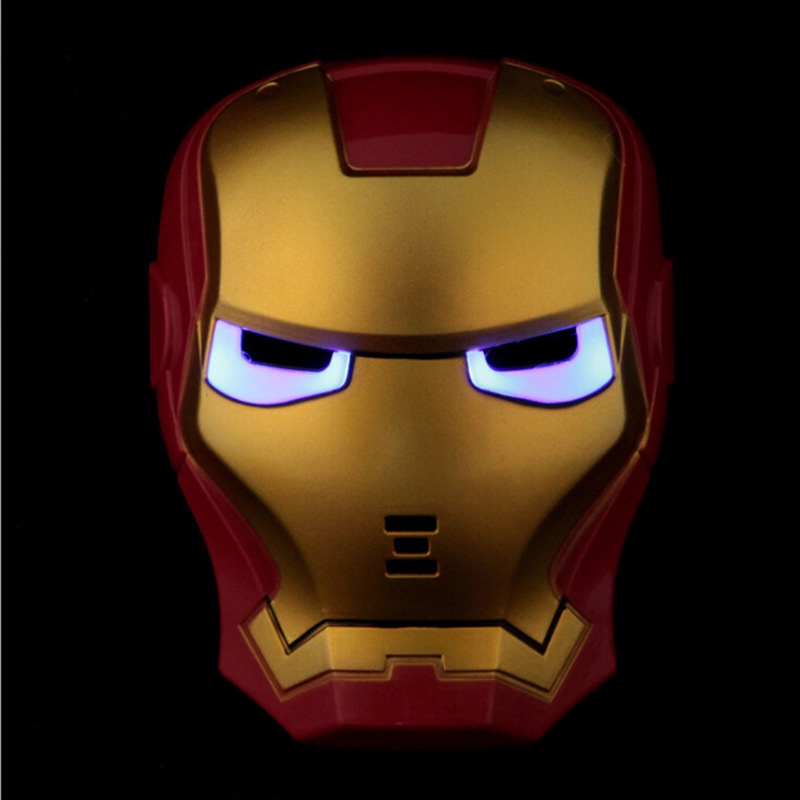 Mainan Topeng Avengers Iron Man Dengan Lampu LED Untuk Properti Cosplay