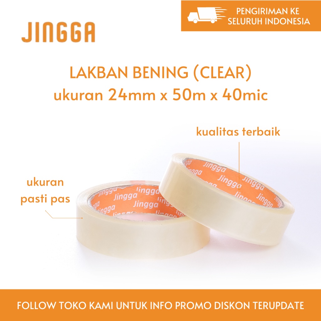 

Lakban Bening / OPP Tape Clear 24mm x 50m (40micron)