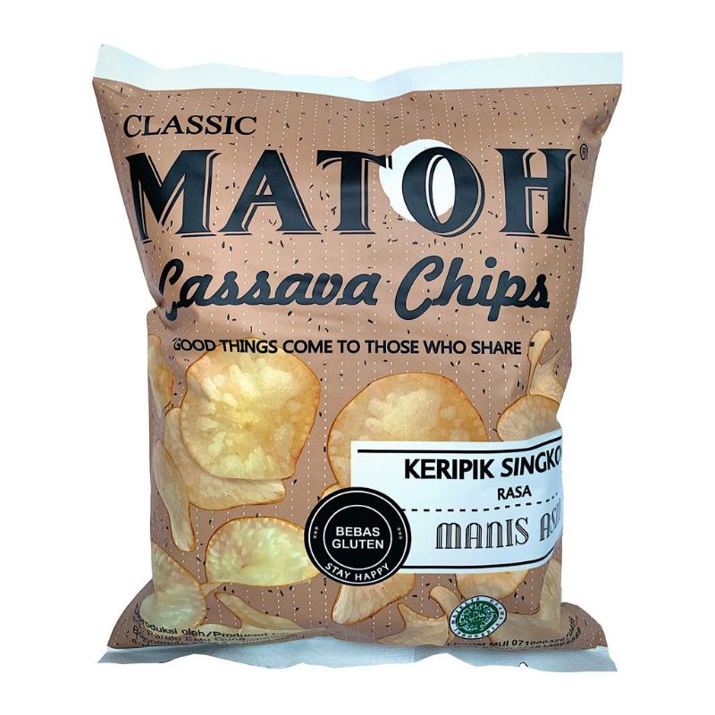 Matoh Cassava Chips - Keripik Singkong MANIS ASIN Gluten Free &amp; Non Msg 75 g