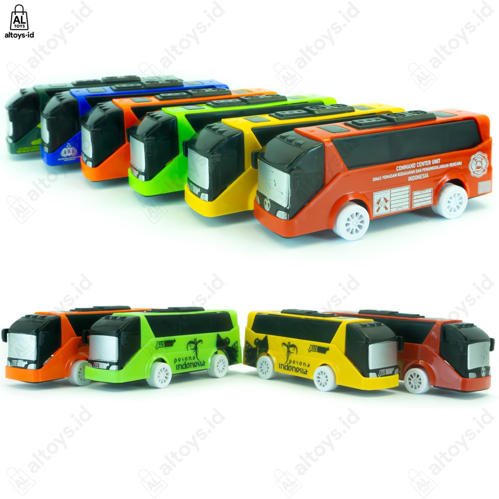 Mainan Bus Collection Pullback Murah Mobil Mobilan Bus Polisi MM06