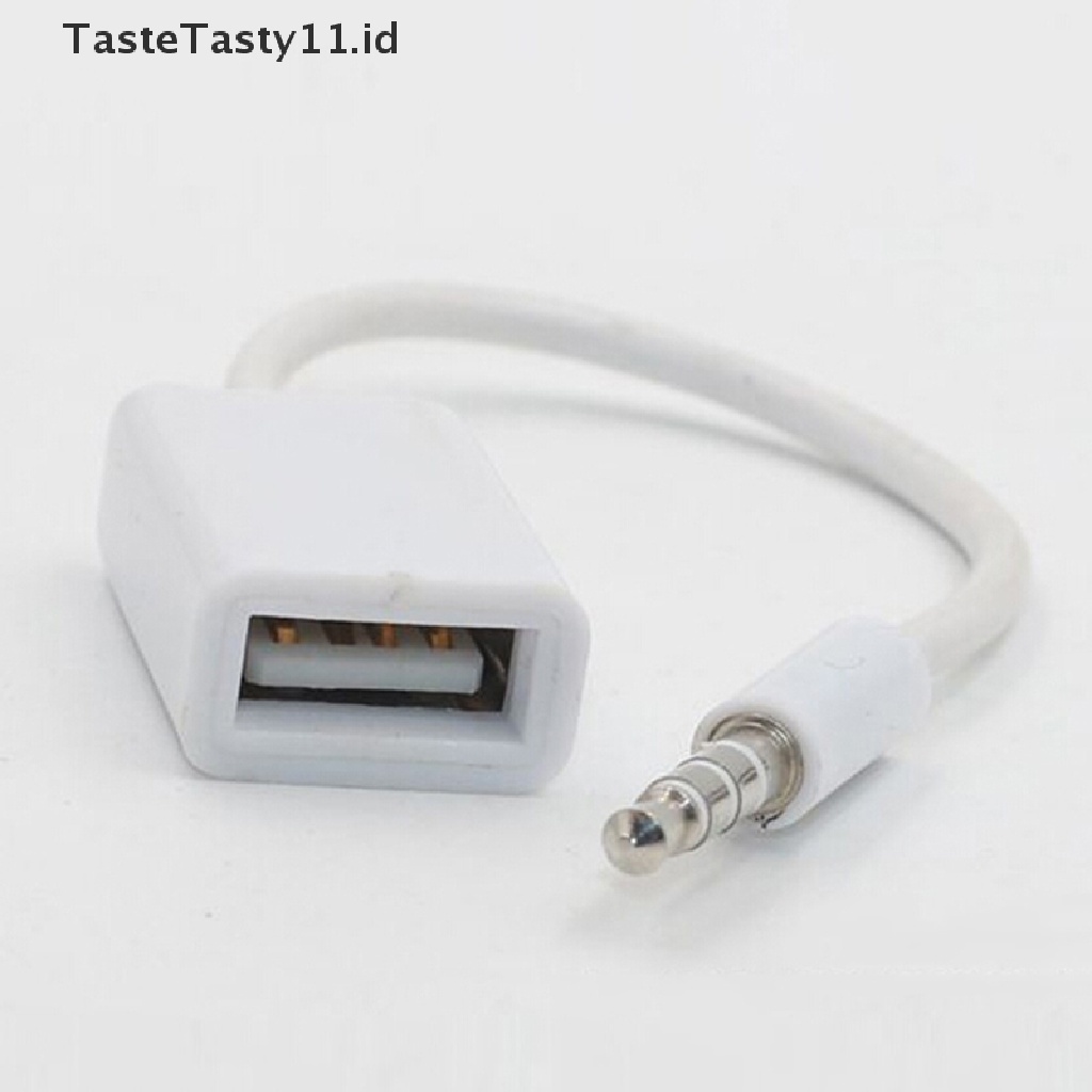 Kabel Konverter jack audio aux 3.5mm male Ke usb 2.0 female Untuk mp3 Mobil