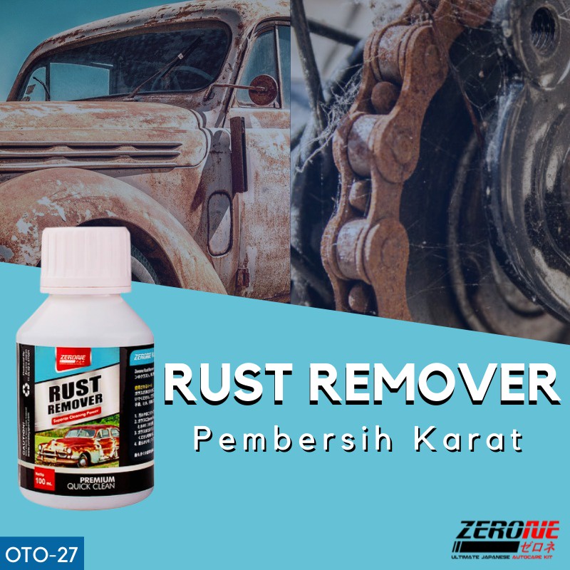 Pembersih kerak pada mesin noda bandel kendaraan mobil zerone rust remover 100ml