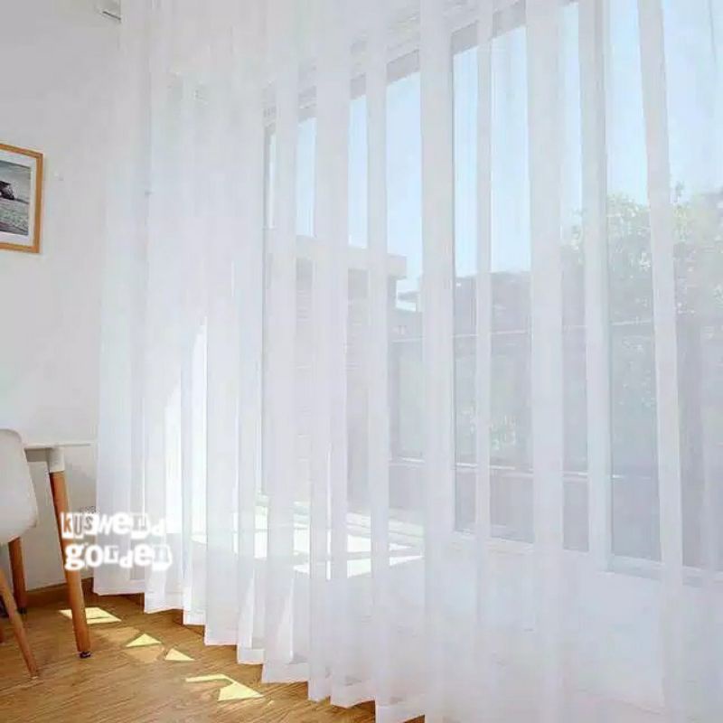 GORDEN JENDELA VITRACE/TIRAI/PURING JENDELA/GORDEN SIANG/ POIL POLOS PUTIH