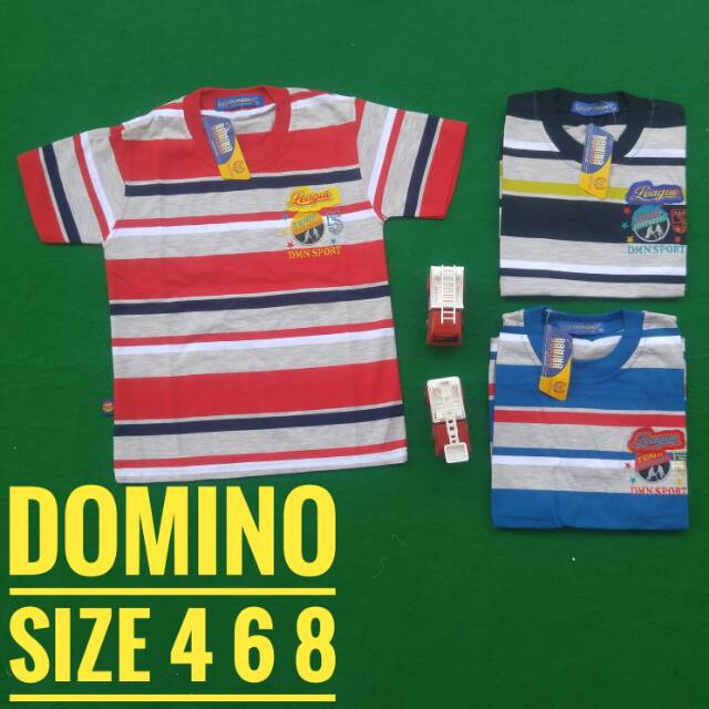 Kaos oblong anak cowok paud tk motif salur Domino