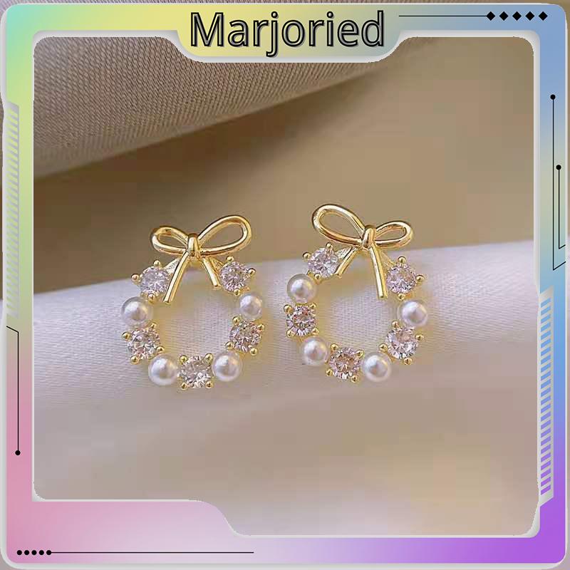 Fashion Korea Sepasang Anting Mutiara Garland Aksesoris Mode-MJD